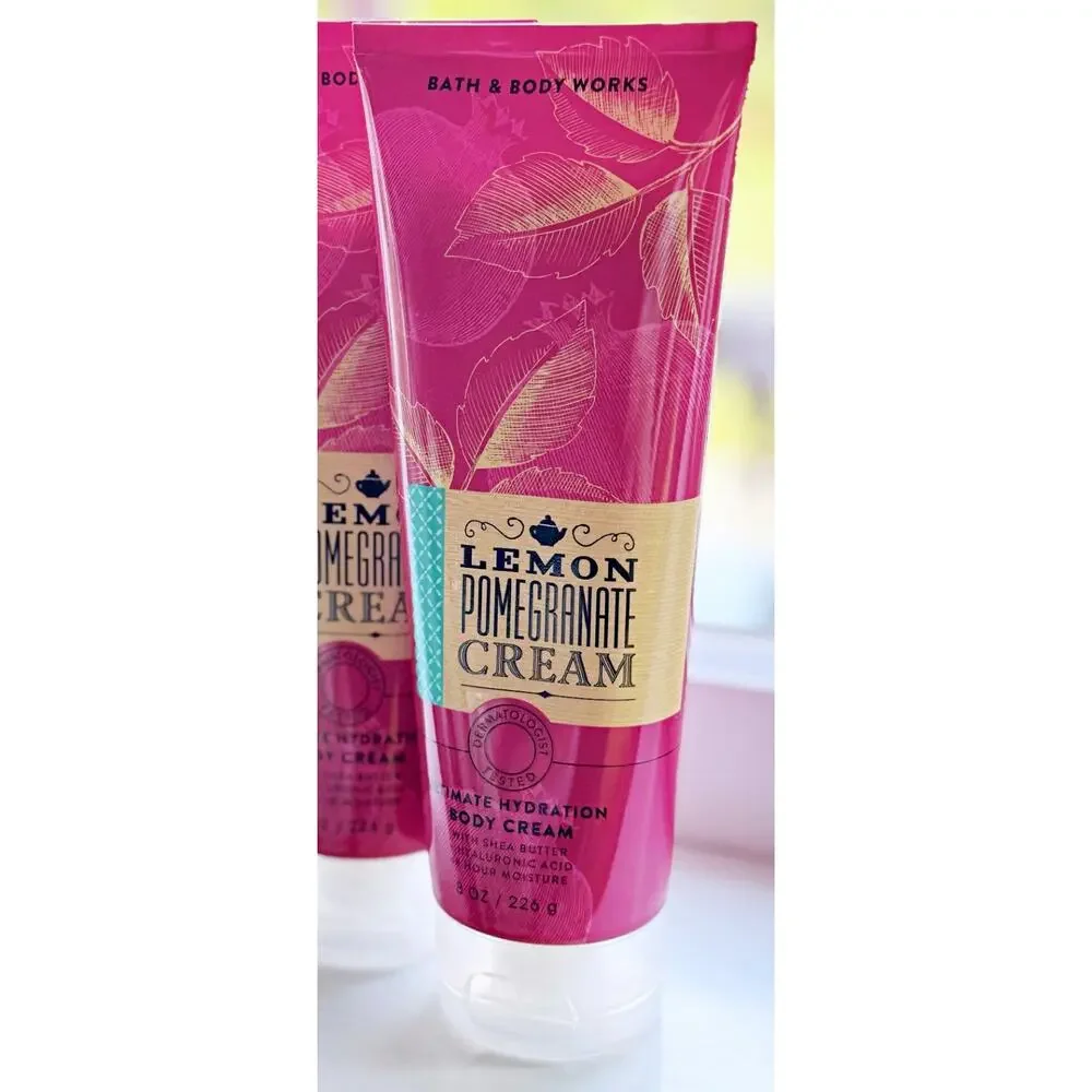 Bath & Body Works Lemon Pomegranate Cream 8 oz Ultimate Hydration Body Cream x3